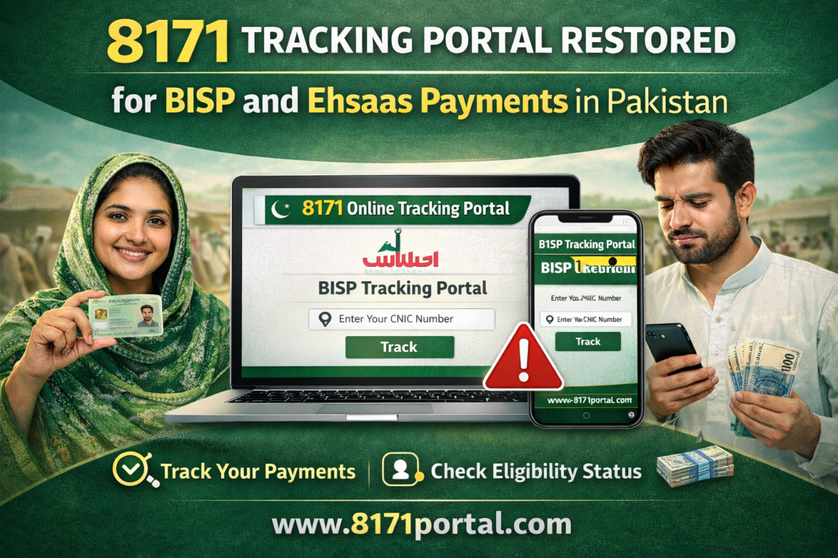 8171 Tracking Portal Restored for BISP and Ehsaas Payments in Pakistan