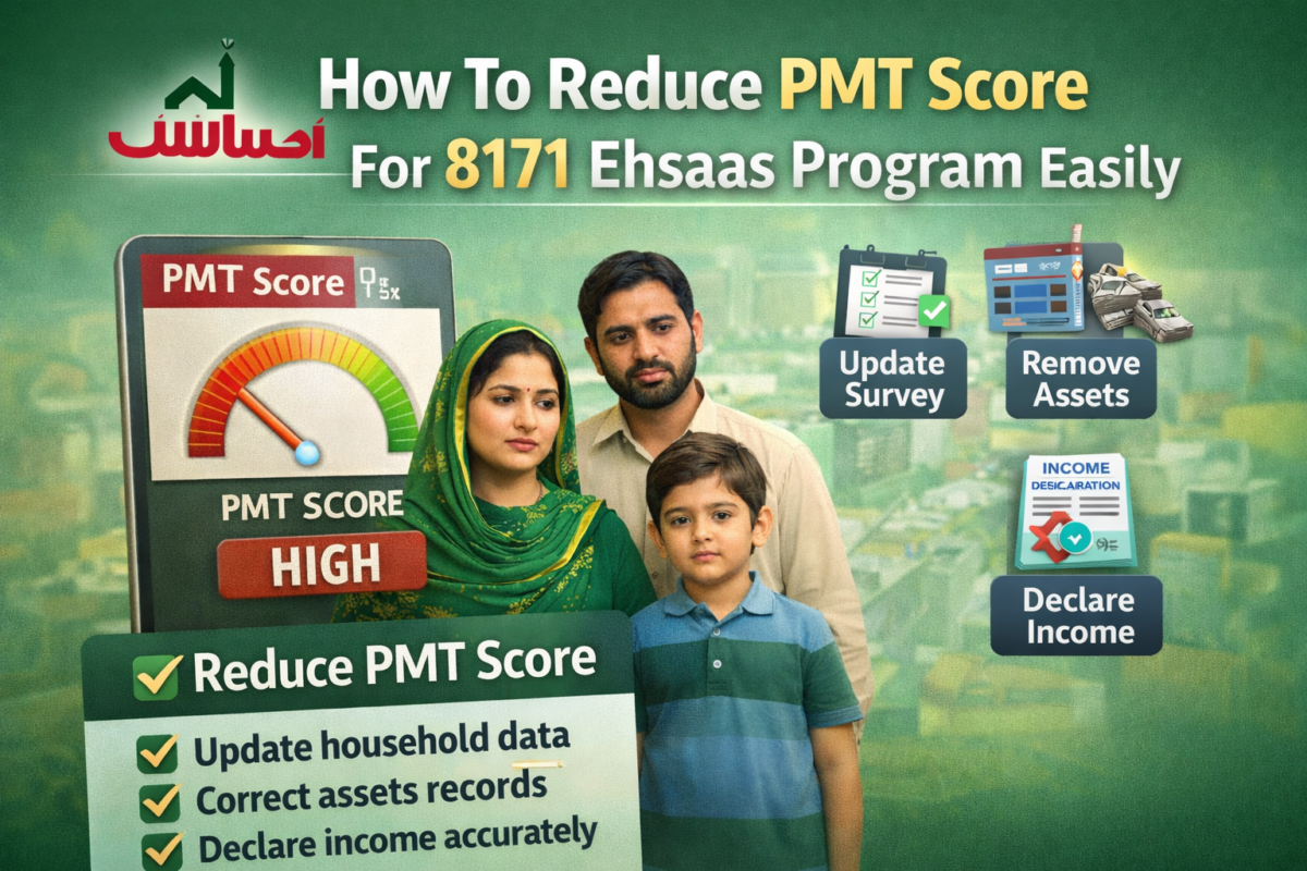 How To Reduce PMT Score For 8171 Ehsaas Program Easily