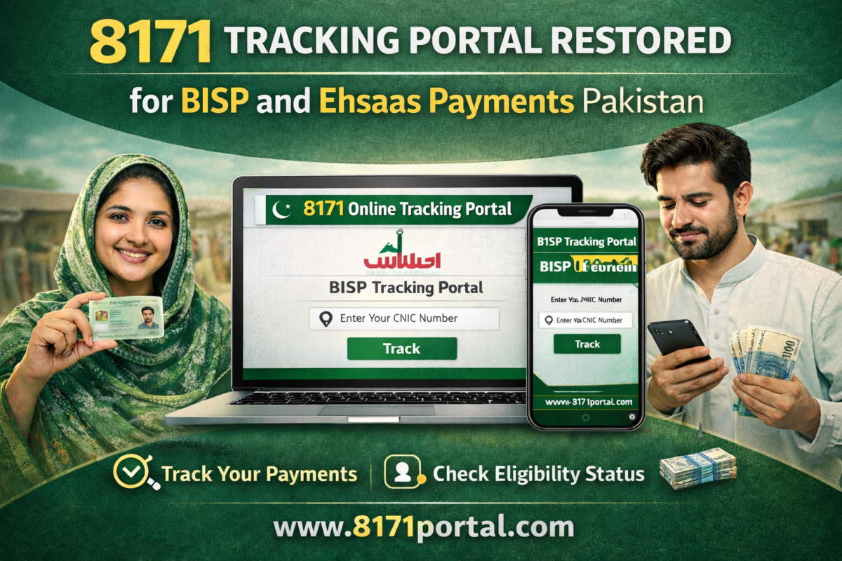 8171 Tracking Portal Restored for BISP and Ehsaas Payments Pakistan